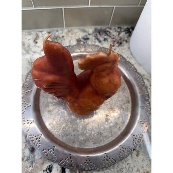 2 VTG Candelier Handcrafted Figural Wax Rooster Candle Table Top Decor Farmhouse - Picture 9 of 16